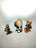 Kerámia macska zenészek