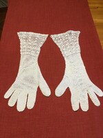 Csipkekesztyû, hagyatékból, vintage, horgolt az 1930 -as évekből