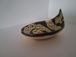 Luria Vilma - hal alakú kerámia kínáló, jelzett  10 cm