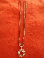 NAGYON SZÉP STRASSZOS  ARANYSZÍNŰ GOLYÓS FÉM LÁNC    2X39cm