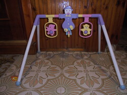 Retro bakelit baba játék - csörgők állványon