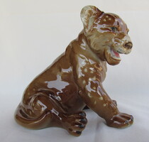 Royal Dux porcelán oroszlán kölyök