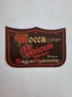 Mocca Unicum Likőrgyár Budapest italcímke - retro