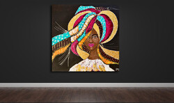 JMModernAbstract QUEEN OF COLOR 60x60 cm-es festmény feszített vásznon