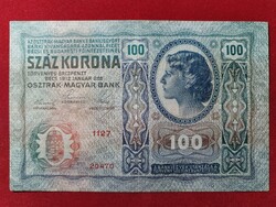 100 Korona 1912 VF. Felülbélyegzés nélkül.