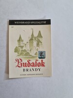 Budafok BRANDY italcímke - MONIMPEX EXPORT - retro
