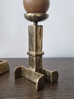 Vintage sárgaréz brutalista gyertyatartó-14 cm