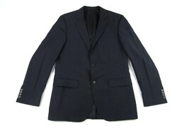 EREDETI HUGO BOSS (M - 48-as) ELEGÁNS NAGYON KOMOLY FÉRFI FEKETE VÉKONY CSÍKOS ZAKÓ