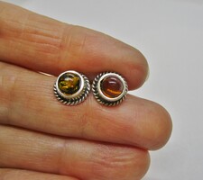 Gyönyörű régi ezüst borostyános fülbevaló