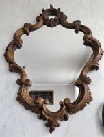 Gyönyörű dúsan faragott Florentin tükör keret képkeret fából készült faragott jó állapotban van
