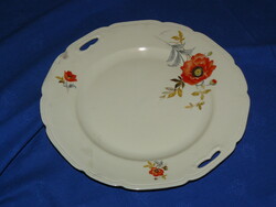 Süteményestál pipacsdíszítéssel