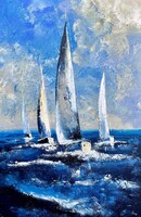 ••• VITORLÁSOK! ! PreszyArt 60 x 40 vászon•••