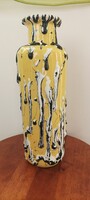 Retro,  mid-century modern különleges csurgatott mázas kerámia váza 31 cm