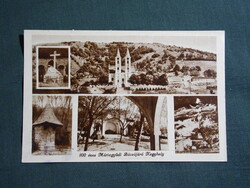 Képeslap,Máriagyűd,Kegytemplom látkép,részlet,Karinger,Szent Ferenc-rend kiadás,1945-