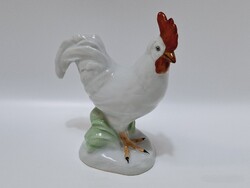 Herendi porcelán kakas, 13,6 cm, pici sérüléssel