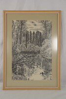 Gy. Szabó Béla (1905-1985): Tájak, Évszakok, keretezett papír, dúcon jelzett kép