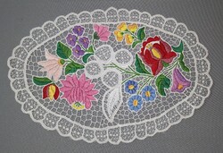Riselt  kalocsai áttört terítő  33 x 23 cm.