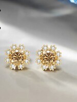 Moissanite gyémánt,925-ös ezüst fülbevaló