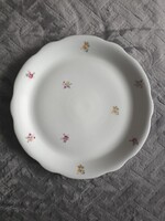 Zsolnay porcelán virág mintás kerek tálaló tál