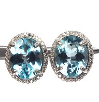 925 ezüst kék topáz fülbevaló