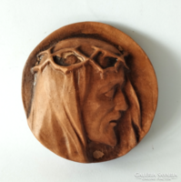 KÁLDOR AURÉL TERRAKOTTA KRISZTUS KŐRPLASZTIKA Kerámia FÜGGESZTHETŐ