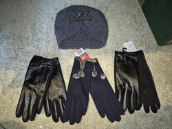 Három darab  kesztyű ajándék sapkával