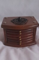 Vintag Cyprus poháralátét készlet -6 db os tartóval