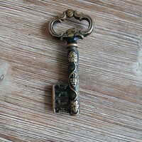 Csodás régi réz dugóhúzó és sörnyitó kulcs (13x5,8x1,5 cm)