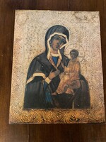 Ikon másolat,reprodukció, - fa táblán. A Budapesti Iparművészeti Múzeumban vásárolt szentkép