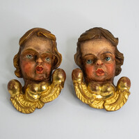 Barokk faragott fa puttók párban