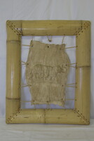 Bambuszkeretes afrikai egzotikus elefántos dombor bőrkép