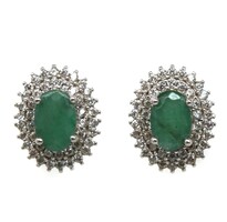 925 ezüst smaragd fülbevaló
