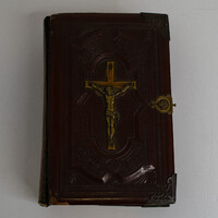 Régi bőrfedeles imakönyv rézverettel