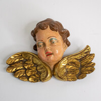 Barokk faragott fa puttó