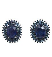 925 ezüst zafír fülbevaló