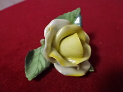 Herendi porcelán sárga rózsa, mérete: 8 x 7,5 x 4 cm. Jókai