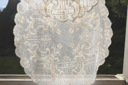 HATALMAS Régi antik kézi horgolt terítő asztalterítő ovális 140 x 115