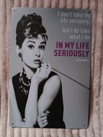 Audrey Hepburn idézetes lemez kép, dekoráció