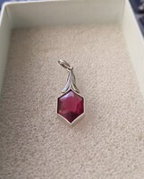 Antik ezüst medál/rubin