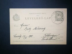 Levelezőlap, 5 fillér, Csurog Göttingen 1908 G2