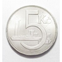 Csehszlovákia,5 korun 1938 EF+ nikkel