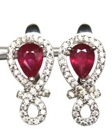 925 ezüst rubin fülbevaló