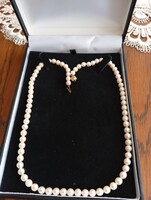 Sósvizi Akoya gyöngysor fehér 14k arany kapoccsal