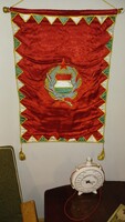 Kádár korszakos szocialista selyem zászló: Magyar Néphadseregtől