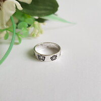 Virág és pillangó mintás gyűrű - USA 6 / EU 52 / Ø16,5mm