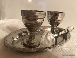 REGGELIZŐ SZETT - 4 db - EZÜSTÖZÖTT - ANGOL - RÉGI - HIBÁTLAN