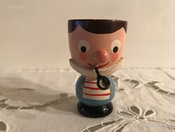 TOJÁSTARTÓ - FA - FESTETT - FÉNYES - RÉGI - 8 x 4,5 cm - RITKA LELET -  NÉMET  - HIBÁTLAN