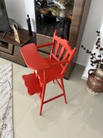 Mid century fa gyerek etető szék