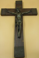 Régebbi feszület fa meg spiáter  50 x 31  cm