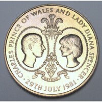 Tristan da Cunha,25 pence 1981 - Károly és Diana esküvőjére aUNC+ nikkel